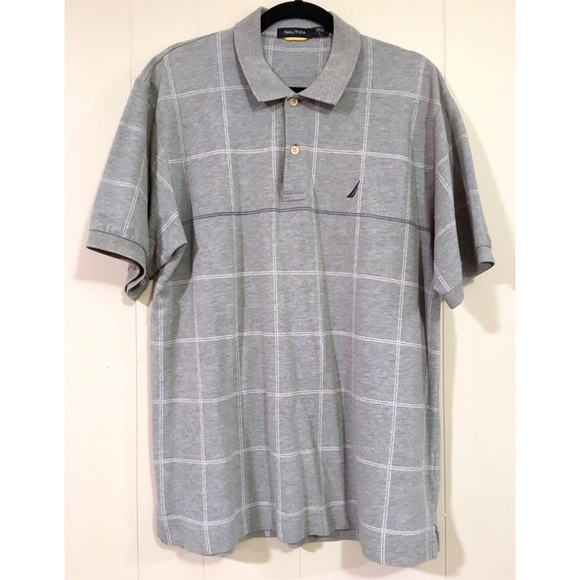 Nautica Other - Nautica gray plaid shortsleeve polo shirt